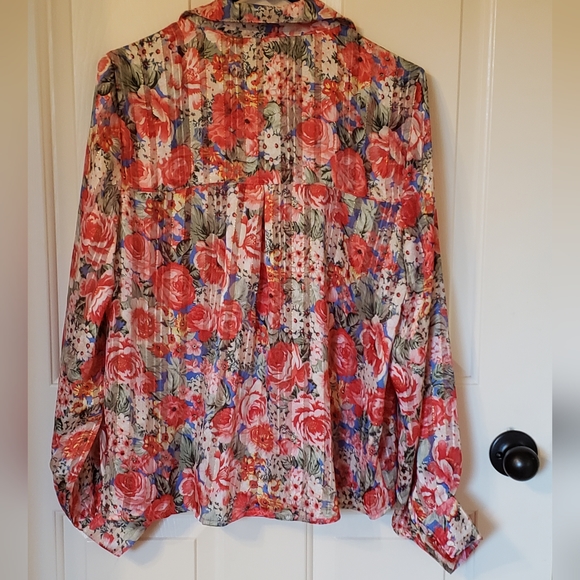 NWT ee:some Womens floral blouse Size S - Picture 6 of 10